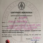 Certyfikat rękodzieła, dla Elkapentelka.pl Elżbieta Zawadzka, Warszawa 18.04.2025