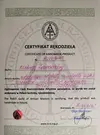 Certyfikat rękodzieła dla firmy Elkapentelka.pl, potwierdzający autentyczność ręcznie tworzonych prac rękodzielniczych.